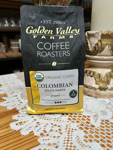 Coffee, Golden Valley Farms Colombian Santa Marta 12oz ground