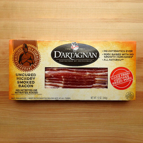 Meat, D'Artagnan Uncured Hickory Smoked Pork Bacon,12oz